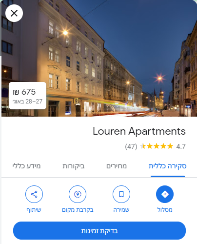 מלון Louren Apartments פראג צ'כיה
