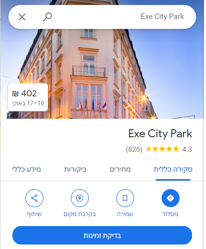 Exe City Park Hotel ביקורות